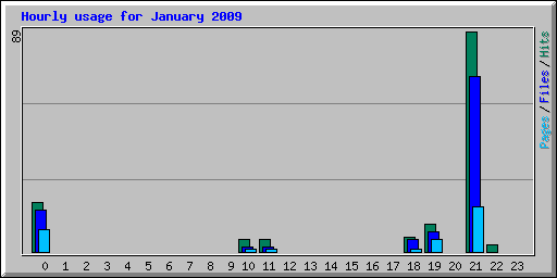 Hourly usage for January 2009